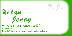 milan jeney business card